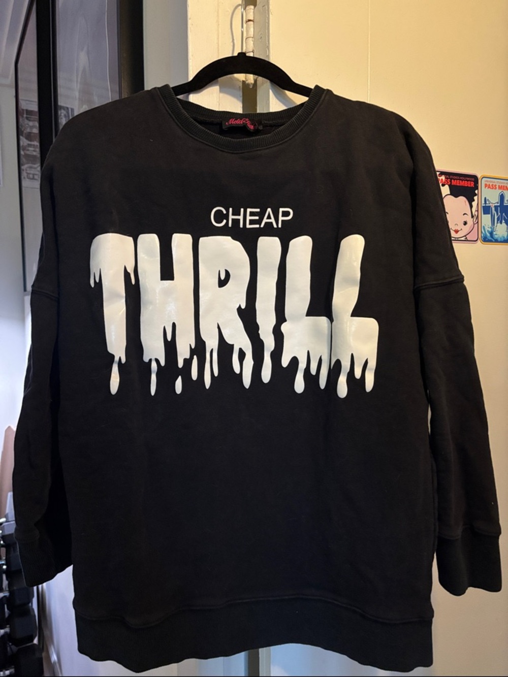 Motel Rocks “Cheap Thrill” Black Crewneck Sweatshirt